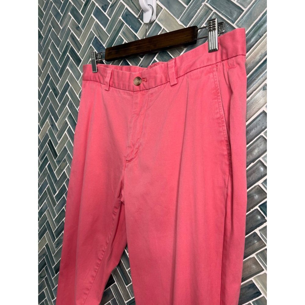 MENS VINEYARD VINES PINK COTTON BREAKER CHINO PANTS 33X32 STRAIGHT LEG PREPPY - Picture 3 of 10